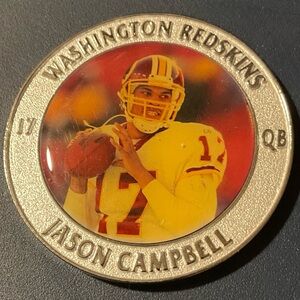 Jason Campbell  75th Anniversary 2” Medallion Coin Washington Redskins